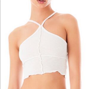 NWOT LF EMMA & SAM White Exposed Stitch Tank Top